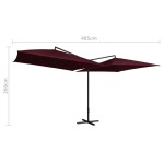 vidaXL Umbrelă de soare dublă, stâlp din oțel, roșu bordo, 250x250 cm vidaXL Umbrelă de soare dublă, stâlp din oțel, roșu bordo, 250x250 cm