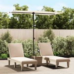 vidaXL Umbrelă de soare grădină stâlp aluminiu alb nisipiu 180x110 cm vidaXL Umbrelă de soare grădină stâlp aluminiu alb nisipiu 180x110 cm
