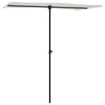 vidaXL Umbrelă de soare grădină stâlp aluminiu alb nisipiu 180x110 cm vidaXL Umbrelă de soare grădină stâlp aluminiu alb nisipiu 180x110 cm