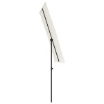 vidaXL Umbrelă de soare grădină stâlp aluminiu alb nisipiu 180x110 cm vidaXL Umbrelă de soare grădină stâlp aluminiu alb nisipiu 180x110 cm