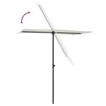 vidaXL Umbrelă de soare grădină stâlp aluminiu alb nisipiu 180x110 cm vidaXL Umbrelă de soare grădină stâlp aluminiu alb nisipiu 180x110 cm