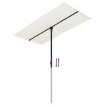 vidaXL Umbrelă de soare grădină stâlp aluminiu alb nisipiu 180x110 cm vidaXL Umbrelă de soare grădină stâlp aluminiu alb nisipiu 180x110 cm