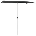 vidaXL Umbrelă de soare exterior, stâlp aluminiu, antracit, 180x110 cm