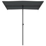 vidaXL Umbrelă de soare exterior, stâlp aluminiu, antracit, 180x110 cm