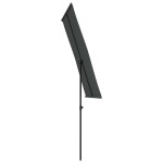 vidaXL Umbrelă de soare exterior, stâlp aluminiu, antracit, 180x110 cm