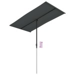 vidaXL Umbrelă de soare exterior, stâlp aluminiu, antracit, 180x110 cm