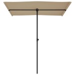 vidaXL Umbrelă de soare de grădină, stâlp aluminiu, taupe, 180x110 cm vidaXL Umbrelă de soare de grădină, stâlp aluminiu, taupe, 180x110 cm