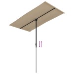 vidaXL Umbrelă de soare de grădină, stâlp aluminiu, taupe, 180x110 cm vidaXL Umbrelă de soare de grădină, stâlp aluminiu, taupe, 180x110 cm