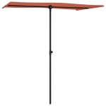 vidaXL Umbrelă de soare exterior cu stâlp aluminiu cărămiziu 180x110cm vidaXL Umbrelă de soare exterior cu stâlp aluminiu cărămiziu 180x110cm