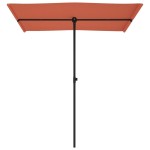 vidaXL Umbrelă de soare exterior cu stâlp aluminiu cărămiziu 180x110cm vidaXL Umbrelă de soare exterior cu stâlp aluminiu cărămiziu 180x110cm