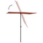 vidaXL Umbrelă de soare exterior cu stâlp aluminiu cărămiziu 180x110cm vidaXL Umbrelă de soare exterior cu stâlp aluminiu cărămiziu 180x110cm