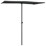 vidaXL Umbrelă de soare de grădină, stâlp aluminiu, negru, 180x110 cm vidaXL Umbrelă de soare de grădină, stâlp aluminiu, negru, 180x110 cm