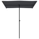 vidaXL Umbrelă de soare de grădină, stâlp aluminiu, negru, 180x110 cm vidaXL Umbrelă de soare de grădină, stâlp aluminiu, negru, 180x110 cm