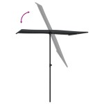 vidaXL Umbrelă de soare de grădină, stâlp aluminiu, negru, 180x110 cm vidaXL Umbrelă de soare de grădină, stâlp aluminiu, negru, 180x110 cm