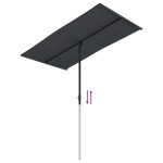 vidaXL Umbrelă de soare de grădină, stâlp aluminiu, negru, 180x110 cm vidaXL Umbrelă de soare de grădină, stâlp aluminiu, negru, 180x110 cm