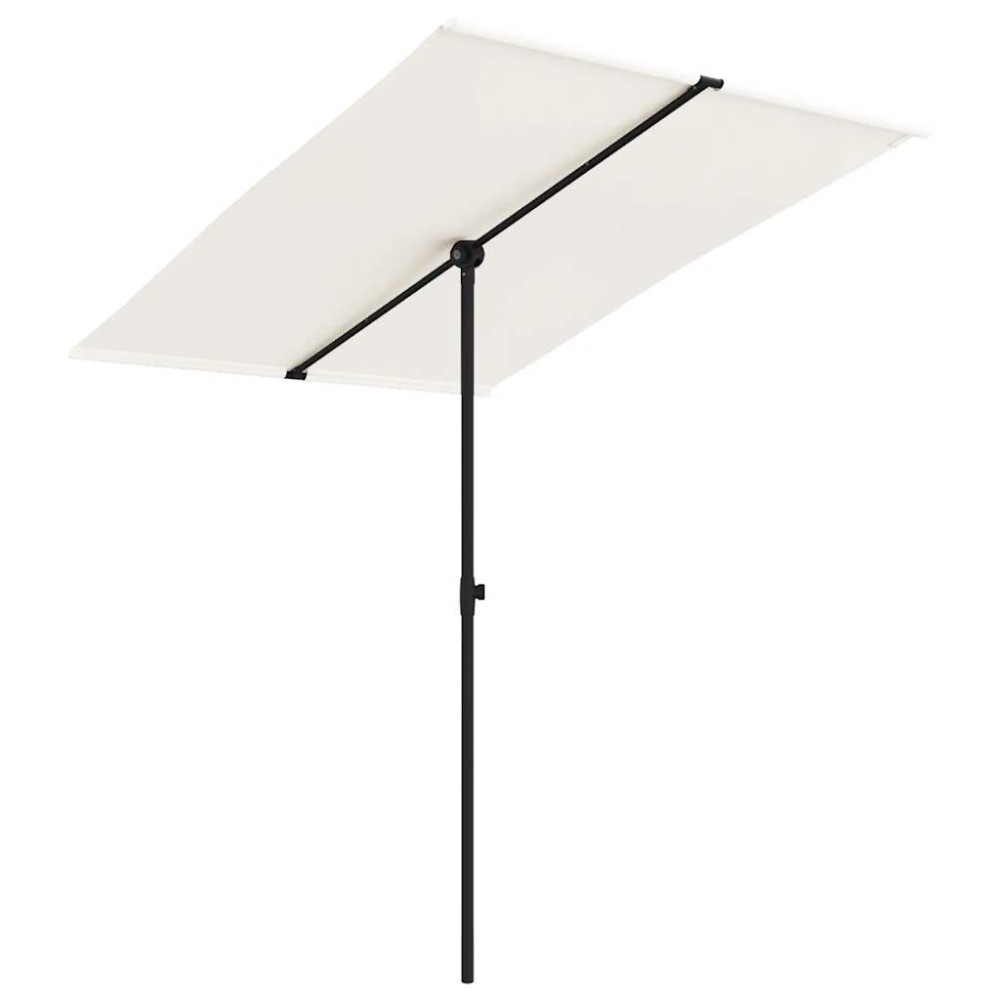 vidaXL Umbrelă de soare de grădină stâlp aluminiu alb nisipiu 2x1,5 m