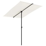 vidaXL Umbrelă de soare de grădină stâlp aluminiu alb nisipiu 2x1,5 m vidaXL Umbrelă de soare de grădină stâlp aluminiu alb nisipiu 2x1,5 m