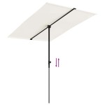 vidaXL Umbrelă de soare de grădină stâlp aluminiu alb nisipiu 2x1,5 m vidaXL Umbrelă de soare de grădină stâlp aluminiu alb nisipiu 2x1,5 m