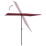 vidaXL Umbrelă de soare de exterior, stâlp aluminiu, bordo, 2x1,5 cm vidaXL Umbrelă de soare de exterior, stâlp aluminiu, bordo, 2x1,5 cm