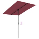 vidaXL Umbrelă de soare de exterior, stâlp aluminiu, bordo, 2x1,5 cm vidaXL Umbrelă de soare de exterior, stâlp aluminiu, bordo, 2x1,5 cm