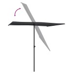 vidaXL Umbrelă de soare de grădină, stâlp aluminiu, negru, 2x1,5 cm vidaXL Umbrelă de soare de grădină, stâlp aluminiu, negru, 2x1,5 cm
