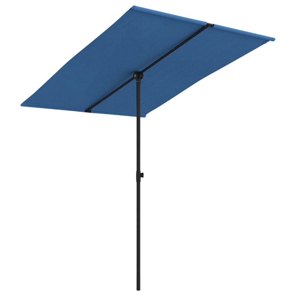 vidaXL Umbrelă de soare grădină, stâlp din aluminiu, azuriu, 2x1,5 m