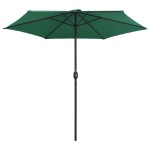 vidaXL Umbrelă de soare cu stâlp din aluminiu, verde, 270x246 cm