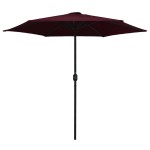vidaXL Umbrelă soare de grădină stâlp aluminiu roșu bordo 270x246 cm