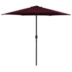 vidaXL Umbrelă soare de grădină stâlp aluminiu roșu bordo 270x246 cm