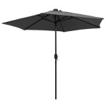 vidaXL Umbrelă de soare cu LED-uri, stâlp aluminiu, antracit, 270 cm vidaXL Umbrelă de soare cu LED-uri, stâlp aluminiu, antracit, 270 cm