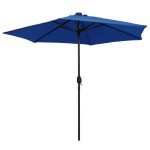 vidaXL Umbrelă de soare cu LED-uri, stâlp din aluminiu, azuriu, 270 cm vidaXL Umbrelă de soare cu LED-uri, stâlp din aluminiu, azuriu, 270 cm