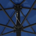 vidaXL Umbrelă de soare cu LED-uri, stâlp din aluminiu, azuriu, 270 cm vidaXL Umbrelă de soare cu LED-uri, stâlp din aluminiu, azuriu, 270 cm