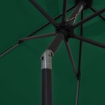 vidaXL Umbrelă de soare cu LED-uri, stâlp din aluminiu, verde, 300 cm