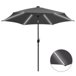 vidaXL Umbrelă de soare cu LED-uri, stâlp aluminiu, antracit, 300 cm vidaXL Umbrelă de soare cu LED-uri, stâlp aluminiu, antracit, 300 cm