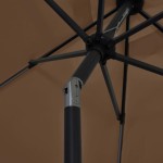 vidaXL Umbrelă de soare cu LED-uri, stâlp din aluminiu, taupe, 300 cm
