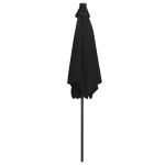 vidaXL Umbrelă de soare cu LED-uri, stâlp din aluminiu, negru, 300 cm vidaXL Umbrelă de soare cu LED-uri, stâlp din aluminiu, negru, 300 cm