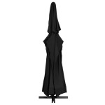 vidaXL Umbrelă de soare de grădină, stâlp din aluminiu, negru, 500 cm vidaXL Umbrelă de soare de grădină, stâlp din aluminiu, negru, 500 cm