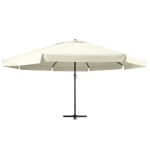 vidaXL Umbrelă de soare de grădină, stâlp aluminiu alb nisipiu 600 cm vidaXL Umbrelă de soare de grădină, stâlp aluminiu alb nisipiu 600 cm
