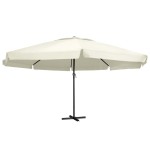 vidaXL Umbrelă de soare de grădină, stâlp aluminiu alb nisipiu 600 cm vidaXL Umbrelă de soare de grădină, stâlp aluminiu alb nisipiu 600 cm