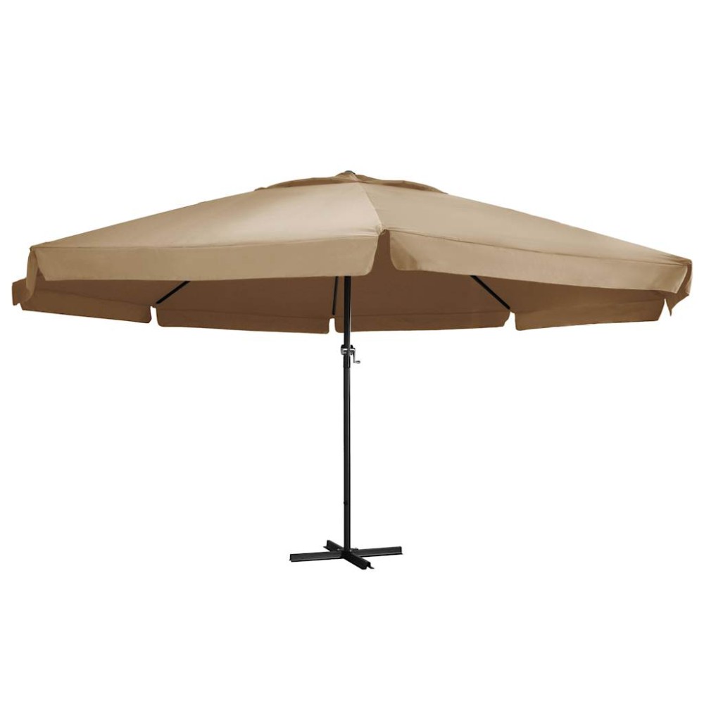 vidaXL Umbrelă soare de exterior cu stâlp aluminiu gri taupe 600 cm