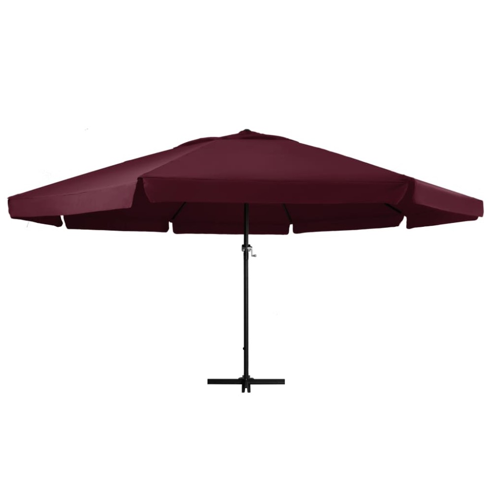 vidaXL Umbrelă soare de grădină, stâlp din aluminiu, roșu bordo 600 cm