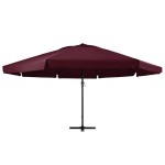 vidaXL Umbrelă soare de grădină, stâlp din aluminiu, roșu bordo 600 cm vidaXL Umbrelă soare de grădină, stâlp din aluminiu, roșu bordo 600 cm