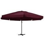 vidaXL Umbrelă soare de grădină, stâlp din aluminiu, roșu bordo 600 cm vidaXL Umbrelă soare de grădină, stâlp din aluminiu, roșu bordo 600 cm