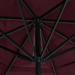 vidaXL Umbrelă soare de grădină, stâlp din aluminiu, roșu bordo 600 cm vidaXL Umbrelă soare de grădină, stâlp din aluminiu, roșu bordo 600 cm