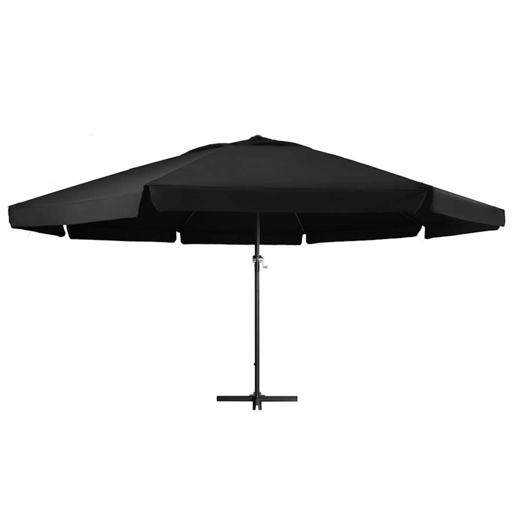 vidaXL Umbrelă de soare de grădină, stâlp aluminiu, negru, 600 cm