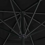 vidaXL Umbrelă de soare de grădină, stâlp aluminiu, negru, 600 cm
