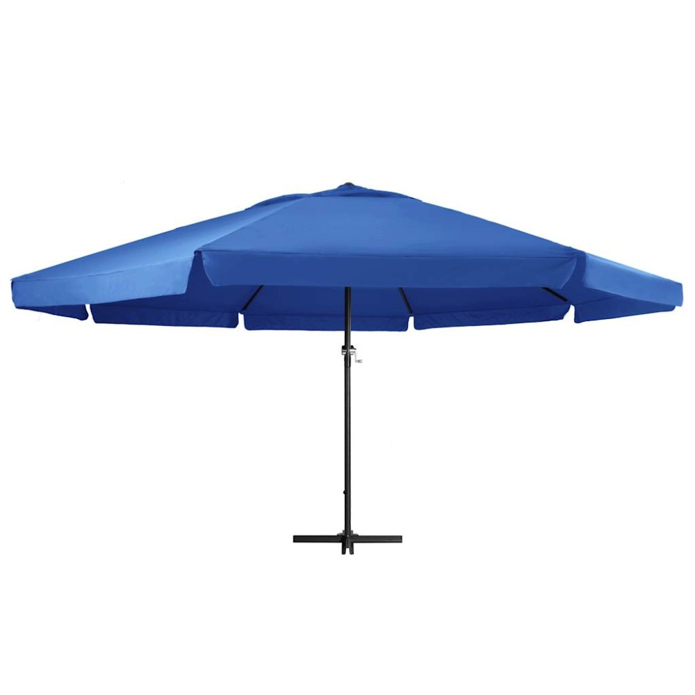 vidaXL Umbrelă soare de grădină, stâlp aluminiu albastru azur 600 cm