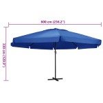 vidaXL Umbrelă soare de grădină, stâlp aluminiu albastru azur 600 cm vidaXL Umbrelă soare de grădină, stâlp aluminiu albastru azur 600 cm