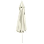 vidaXL Umbrelă de soare de grădină, stâlp metalic, alb nisipiu 390 cm vidaXL Umbrelă de soare de grădină, stâlp metalic, alb nisipiu 390 cm