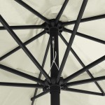 vidaXL Umbrelă de soare de grădină, stâlp metalic, alb nisipiu 390 cm vidaXL Umbrelă de soare de grădină, stâlp metalic, alb nisipiu 390 cm